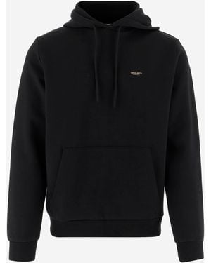 Woolrich Stretch Cotton Blend Sweatshirt mit Logo - Schwarz