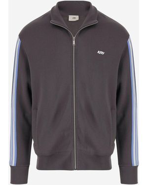 Autry Viscose Blend Jacket Met Logo - Grijs