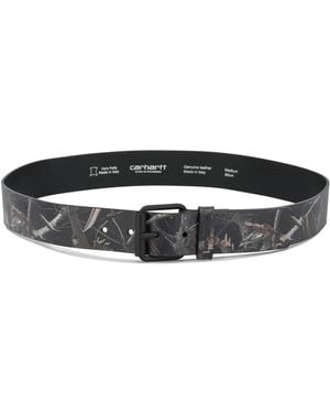Carhartt "Camo Feather Tree" Leather Belt - Black