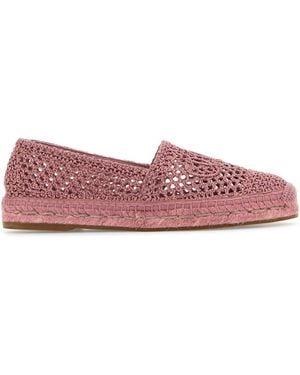 Chloé Antiqued Crochet Isla Espadrilles - Pink
