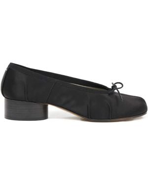 Maison Margiela Satin Tabi Ballet Flats - Black