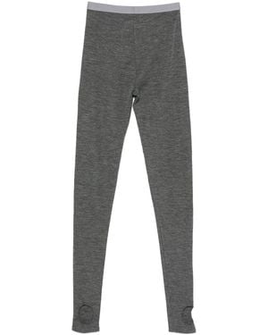 forte_forte Wool Ribbed Jersey Leggings With Spats Clothing - Grey