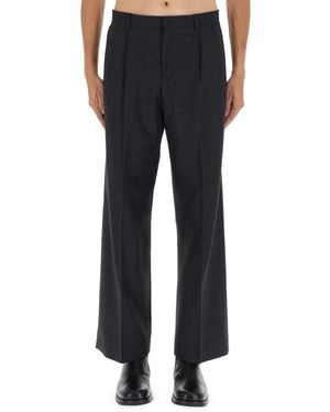 sunflower Wide Pleated Trousers - Black