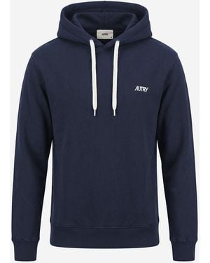 Autry Cotton Hoodie With Logo - Blue
