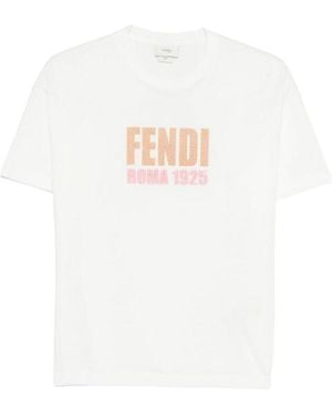 Fendi T Shirt With Logo - White