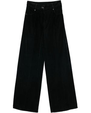 forte_forte Flocked Cotton 5 Pockets Trousers Clothing - Black