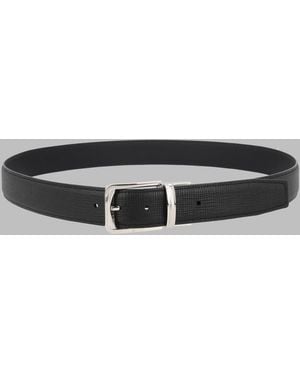 ZEGNA Leather Belt With Buckle - Metallic