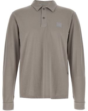 Stone Island Logo Abzeichen Poloshirt - Grau