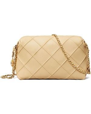 Tory Burch Fleming Leder Crossbody Tasche - Natur
