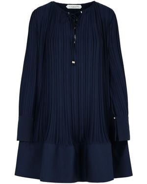 Lanvin 'Pleated' Polyester Dress - Blue