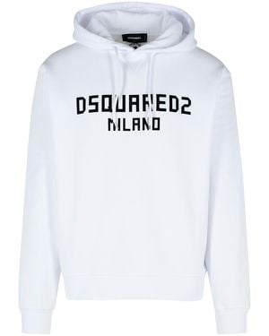 DSquared² Sweat-shirt en coton blanc - Gris