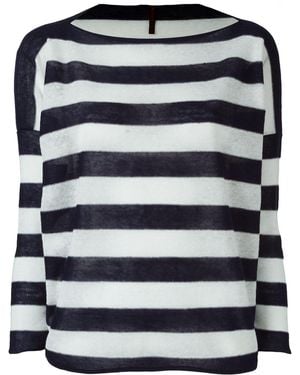 Daniela Gregis Striped Cotton Boat Neck Jumper - Blue