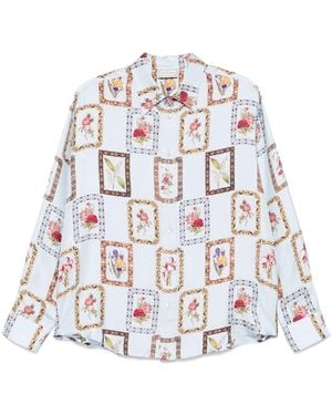 Pierre Louis Mascia Camisa de seda estampada de - Blanco