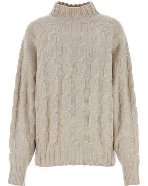 LeKasha Melange Sand Cashmere Jumper - White