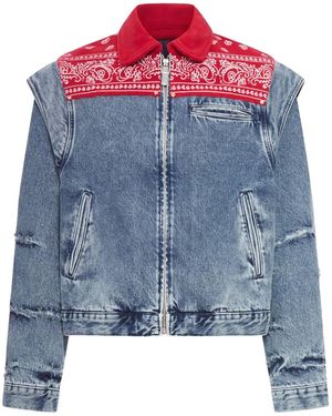PDF Denimjacke mit Bandana Panel - Blau