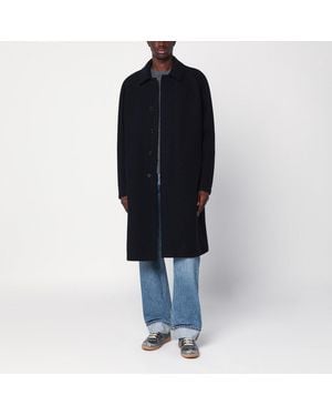 Harris Wharf London Single Breasted Wool Coat - Blue