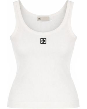 Tory Burch Tops With Logo - White