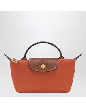 Longchamp Le Pliage Original Brick Coloured Clutch Bag