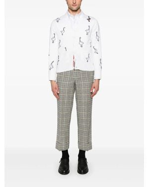 Thom Browne Overhemd Met Patroon - Wit