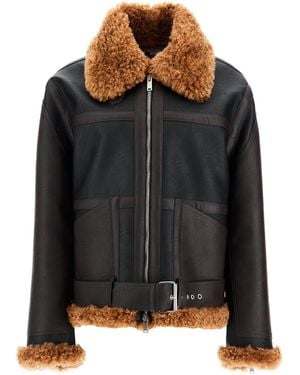 Stella McCartney Stella Mc Cartney Vegan Leather et Teddy Biker Jacket - Noir