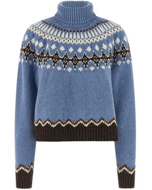 Alanui Suéter de cuello de cuello de tortuga de 'Sweet Winter' - Azul