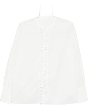 Susanne Bommer Ruffled Cotton Blouse - White