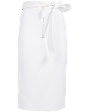 Elisabetta Franchi High Waisted Bow Zipper Mini Skirt - White