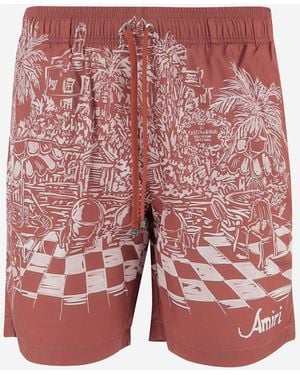 Amiri Technical Fabric Swimsuit - Red