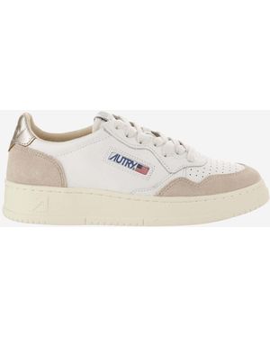 Autry Suede Insert Perforated Leather Trainers - White