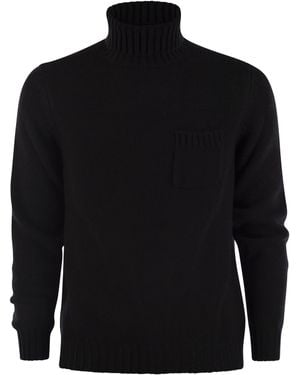 Fedeli Wool And Cashmere Turtleneck Jumper - Black
