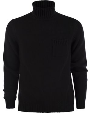 Fedeli Woll- und Kaschmir -Rollkragenpullover -Jumper - Schwarz