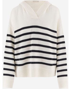 Allude Cashmere Striped Jumper - Red