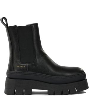 COPENHAGEN Leather Pull-On Ankle Boots - Black