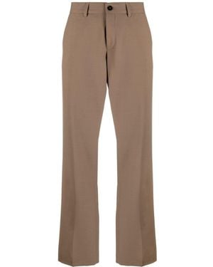 Closed Pantaloni Dritti A Vita Media - Marrone