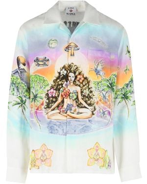 CASABLANCA Chemise en lin blanc 'Innocence' - Multicolore