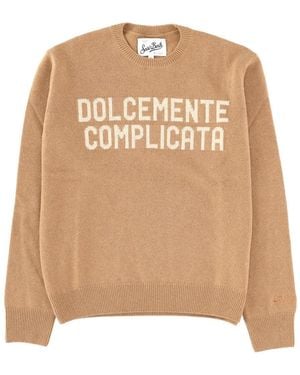 MC2 Saint Barth Graphic Crew Neck Sweater - Natural
