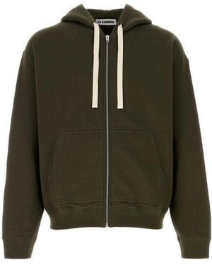 Jil Sander Olijfgroen Katoenen Sweatshirt