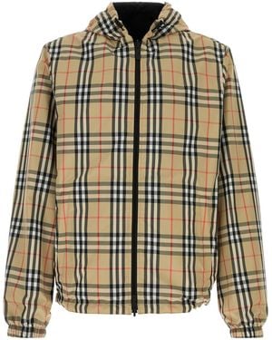 Burberry Check Hood Jacket - Natural