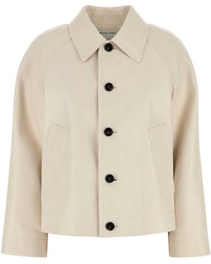 Bottega Veneta Ivory Leather Jacket - Natural