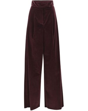 Max Mara Bosso1234 Samthose mit weitem Bein - Lila