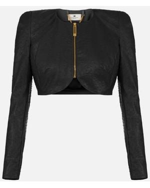 Elisabetta Franchi Ostrich Print Jacket - Black