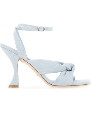 Stuart Weitzman Denim Playa Sandals - White