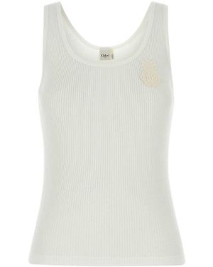 Chloé Cotton Tank Top - White