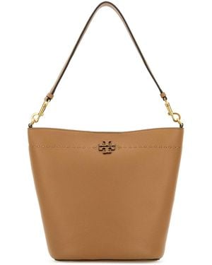 Tory Burch Leather Mc Graw Bucket Bag - Brown