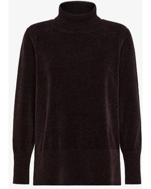 Rrd Velvet Vent Turtleneck Wom Knit - Nero