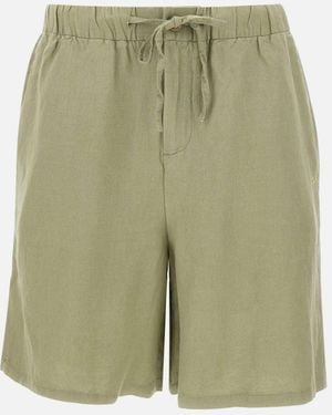 Sun 68 Sage Linen Drawstring Shorts - Green