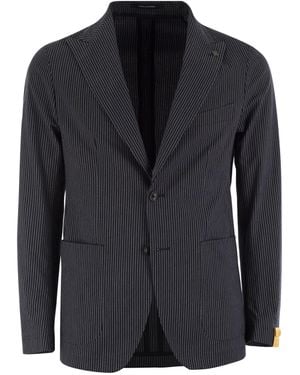 Tagliatore Two Button Pinstripe Jacke - Schwarz