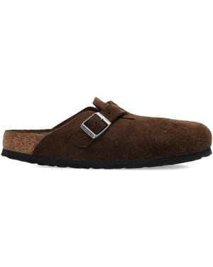 Birkenstock Boston Suède Sandalen - Bruin