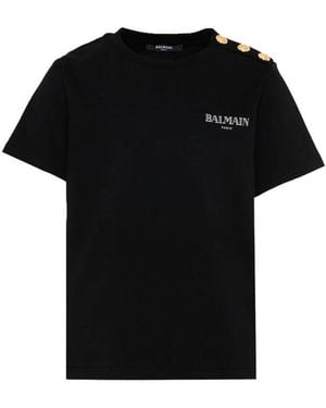 Balmain T Shirt With Logo - Black