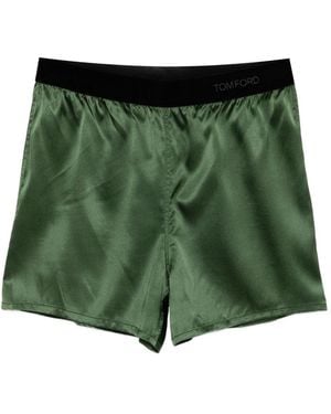 Tom Ford Pyjama-Shorts aus Seide - Grün